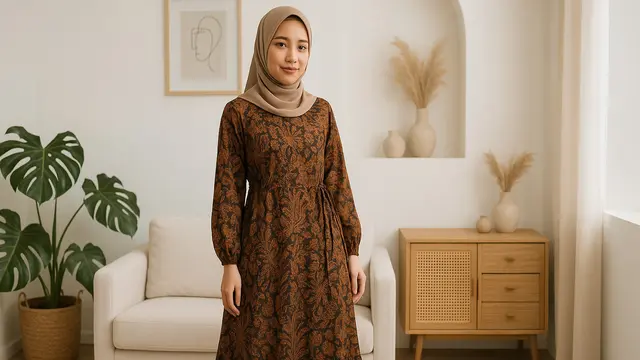 7 Model Gamis Batik Kekinian untuk Berat 50 Kg, Nyaman dan Bikin Tampak Langsing