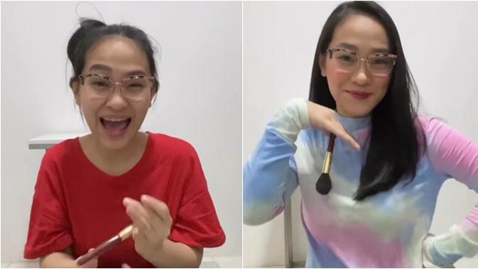 Eks Personel Cherrybelle lakukan #PassTheBrushChallenge. (Sumber: Instagram/@margareth_angelina)