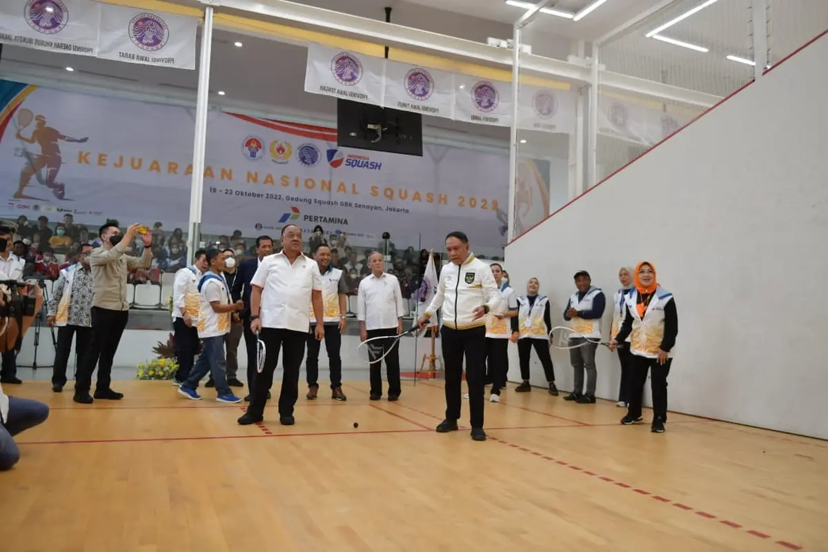 Menteri Pemuda dan Olahraga (Menpora) Zainudin Amali pada Rabu (19/10/2022) membuka Kejuaraan Nasional (Kejurnas) Squash 2022