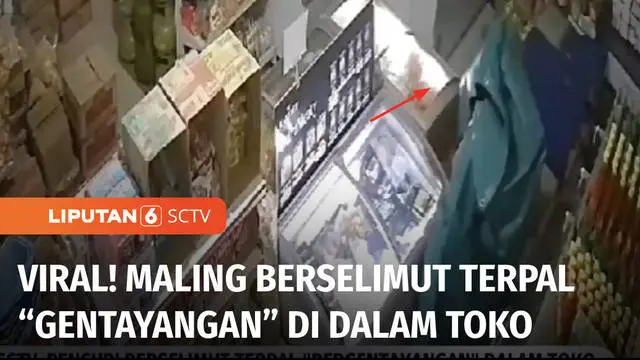 VIDEO: Terekam CCTV! Aksi Maling Berselimut Terpal Bobol Toko Makanan Beku