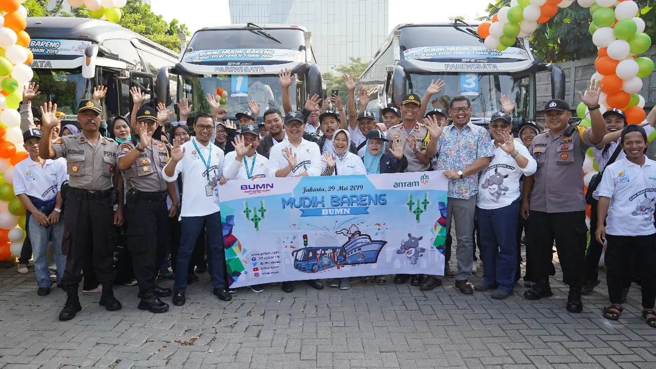 Antam Berangkatkan 2.000 Pemudik Melalui Program Mudik Bareng Gratis 2019