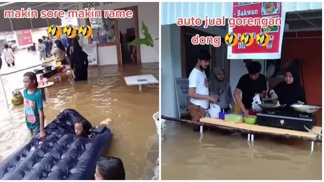 Viral Kafe Nekat Buka di Tengah Banjir, Tetap Ramai Dikunjungi Pembeli