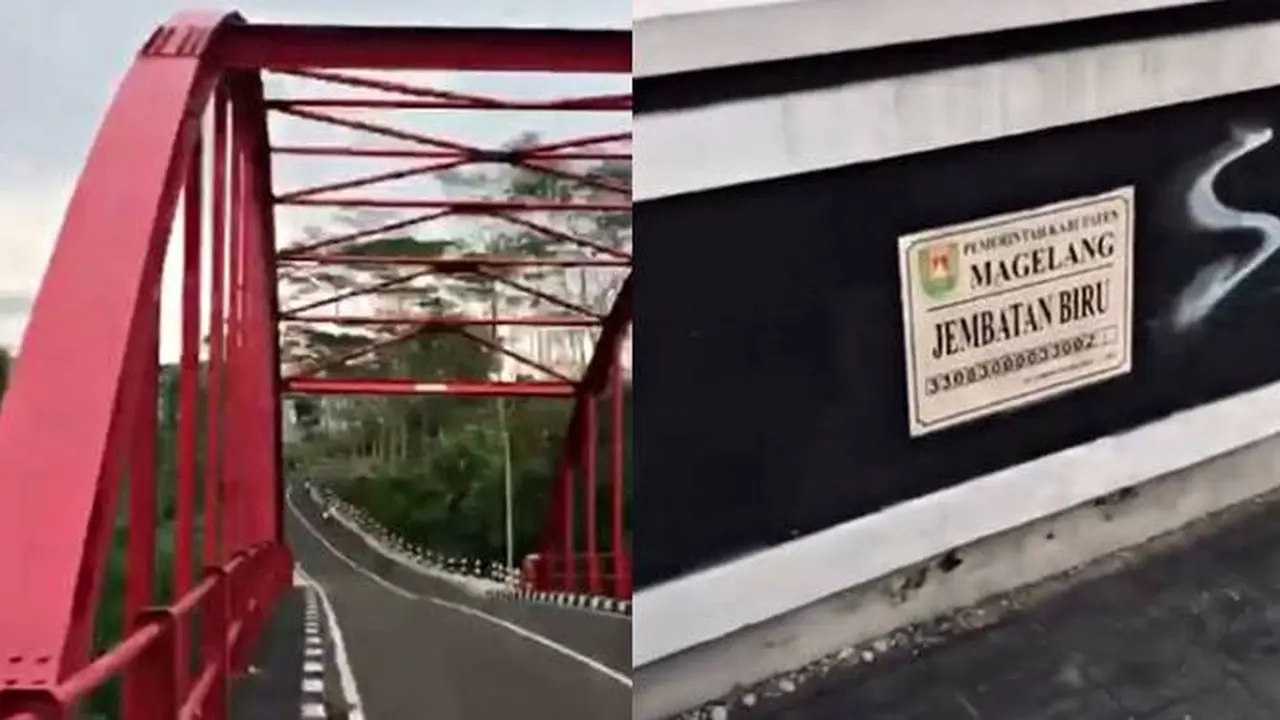 Viral, Jembatan Biru di Magelang Tapi Warnanya Merah Ini Tuai Komentar Netizen