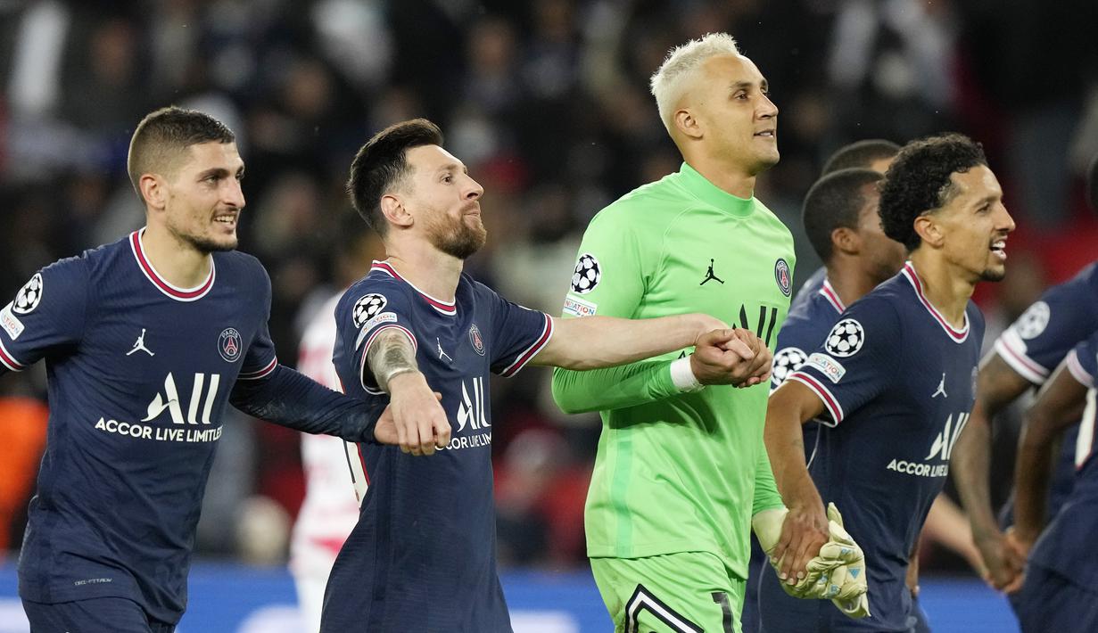 Hasil ini memperkukuh posisi PSG di puncak klasemen sementara dengan 7 poin dari 3 pertandingan. Sedangkan RB Leipzig terpuruk di dasar klasemen dengan 0 poin. (AP/Francois Mori)