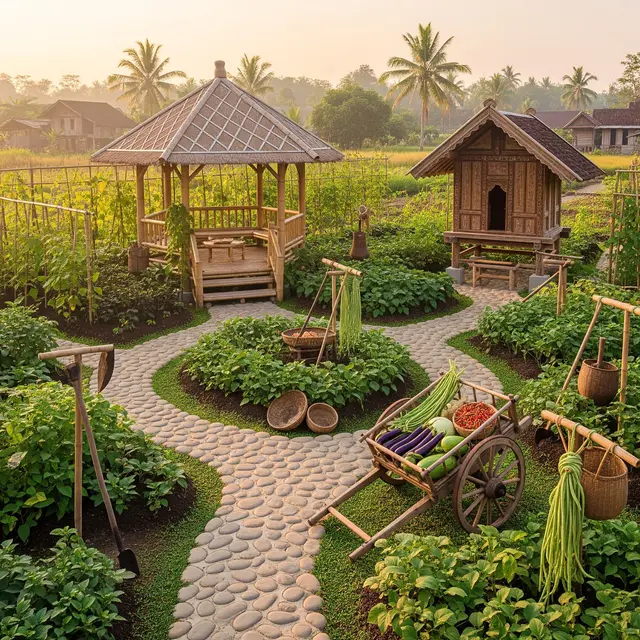 Konsep Kebun Sayur Bersama yang Bisa Jadi Daya Tarik Wisata (AI)