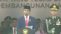 Presiden Jokowi saat Peringatan Hari Bhakti Adhyaksa ke-63 di Lapangan Badan Pendidikan dan Pelatihan (Badiklat) Kejaksaan Jakarta, Sabtu (22/7/2023).