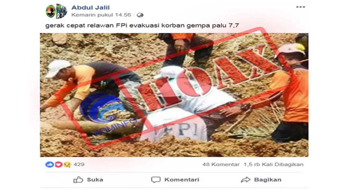 Foto Hoaks gempa di Palu