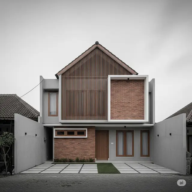 Rumah Minimalis Textured Minimalism  (Foto: ChatGPT)