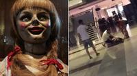 Wanita histeris usai menonton film horor Annabelle. (Stomp)
