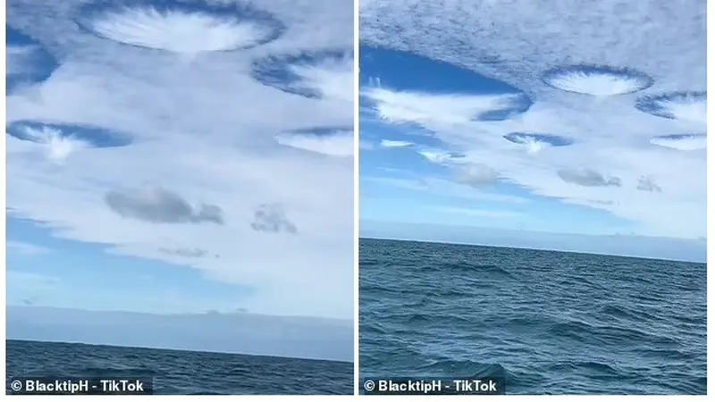 Penampakan Lubang Menakutkan di Awan Mirip UFO