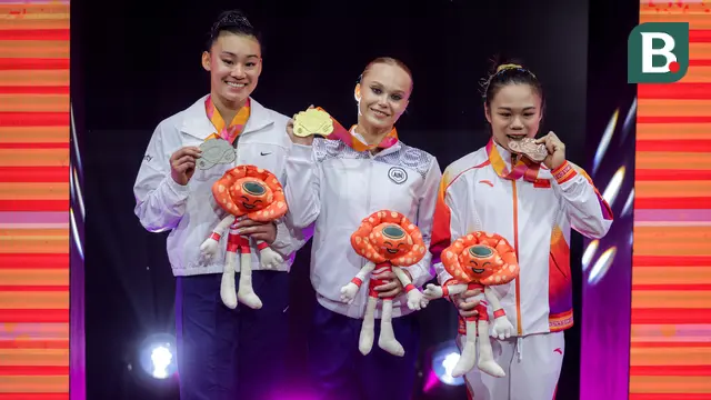 Foto: Angelina Melnikova Menangkan Final Sengit Kategori All-Around Kejuaraan Dunia Gimnastik 2025