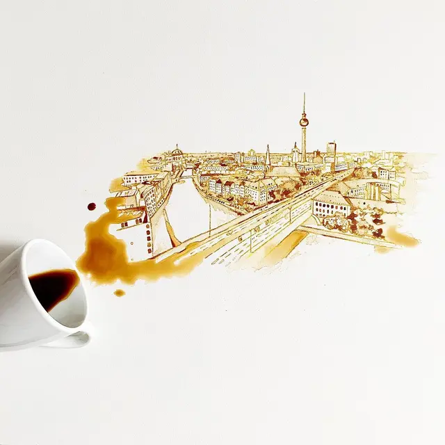 Seniman Ini Buat Tumpahan Kopi Jadi Karya Seni, 7 Hasilnya Mengagumkan