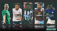 5 Pemain Premier League: Daniel Podence, Ryan Fraser, Christian Atsu, Aaron Lennon, Nampalys Mendy (Bola.com/Adreanus Titus)