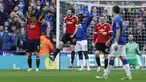 Pemain Manchester United, Marcos Rojo, Daley Blind, Wayne Rooney dan David De Gea merayakan kemenangan usai mengalahkan Everton pada semifinal Piala FA di Stadion Wembley, London, Sabtu (23/4/2016). (Reuters/Eddie Keogh)