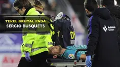 Sergio Busquets harus bermain selama 8 menit karena tekel berbahaya ini saat Barcelona melawan Eibar