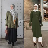 Hijab warna hitam nggak pernah salah dipadukan dengan baju warna army. Kamu bisa memadukan blus dengan hijab turban untuk tampil penuh gaya. [Foto: IG/viratandia].