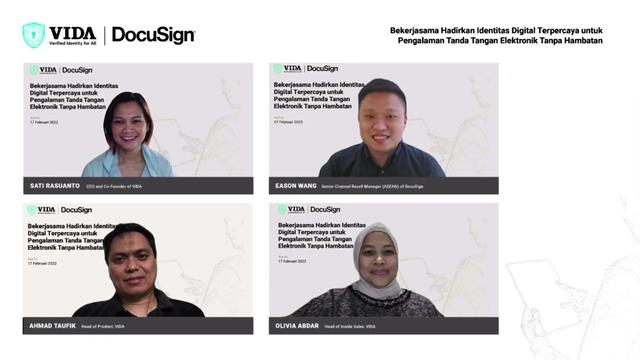 VIDA menjalin kerja sama dengan DocuSign (Dok. VIDA)