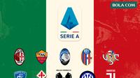 Serie A - Ilustrasi Liga Italia Serie A Logo-logo Klub Musim 2022-23 (Bola.com/Adreanus Titus)
