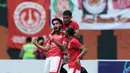 Pemain Persija Jakarta, William Pachecho saat merayakan gol ke gawang Perseru Serui pada lanjutan Liga 1 2017 di Stadion Patriot Bekasi, Selasa (19/9/2017). Persija menang 1-0. (Bola.com/Nicklas Hanoatubun)