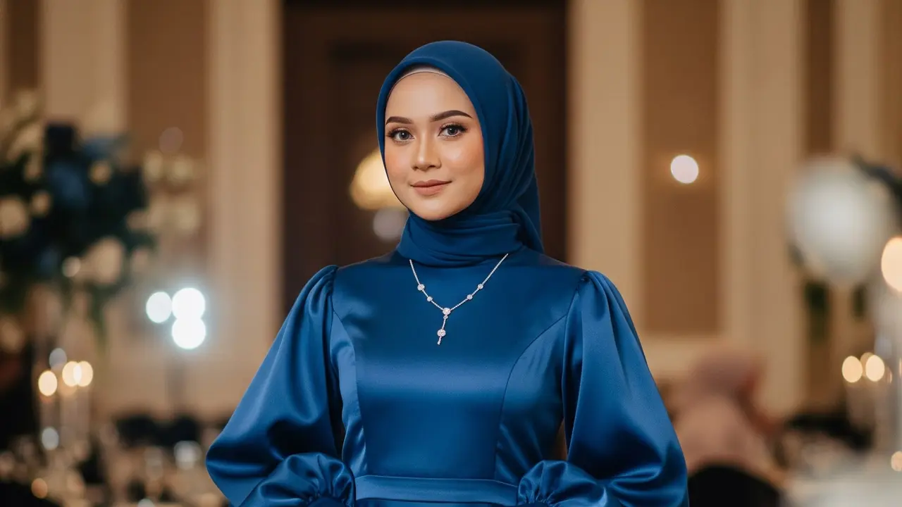 Model Baju Kondangan Gamis Elegan 2025. Foto: Gemini
