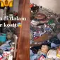 Viral, Kamar Kos Ini Dipenuhi Sampah Makanan hingga Menyatu dengan Kasur (Sumber: TikTok/@Dhefar_Ong)