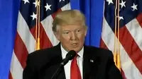 Donald Trump sampaikan konferensi pers resmi pertamanya di New York. 