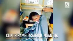 Rekaman lucu anak terjatuh dari kursi saat cukur rambut ramai diperbincangkan warganet.