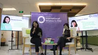 Andhyta Firselly Utami menjadi bintang tamu pada sesi talkshow perayaan Hari Perempuan Internasional untuk karyawan Lemonilo. (Foto: Dok.)