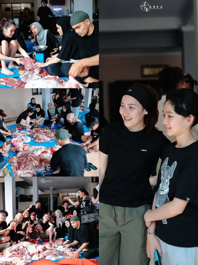 Gaya Ayu Ting Ting Makeup Natural Jadi Tukang Jagal di Idul Adha, Tetap Cantik Saat Bergulat dengan Daging Kurban