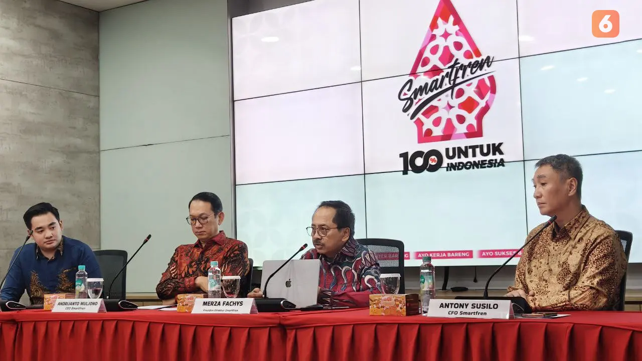 Konferensi pers merger XL Axiata - Smartfren. Liputan6.com/Agustinus Mario Damar