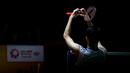 <p>Pebulu tangkis tunggal putra Indonesia, Jonatan Christie memberikan gestur hati setelah menang atas wakil Jepang, Kenta Nishimoto pada laga perempat final Indonesia Masters 2025 di Istora Senayan, Jakarta, Jumat (24/01/2025). (Bola.com/Bagaskara Lazuardi)</p>