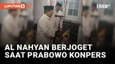 Kocak! Al Nahyan Berjoget Girang saat Prabowo Bicara di Konferensi Pers