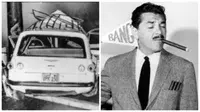 Ernie Kovacs dan mobilnya yang hancur (Los Angeles Times)