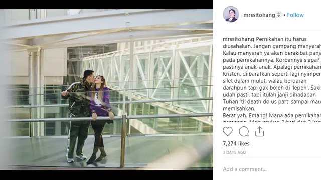 Choky Sitohang (Foto: Instagram/@mrssitohang)