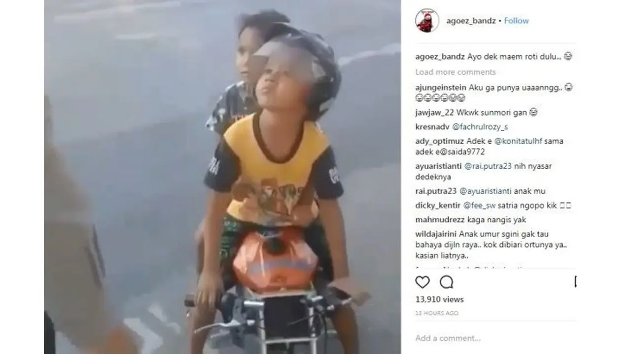 anak TK bawa motor mini