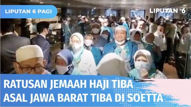 Sebanyak 330 jemaah haji asal Jawa Barat, pada Jumat (15/07) malam tiba di Bandara Soetta dengan menggunakan maskapai Saudi Airlines. Mereka langsung disambut perwakilan pemerintah, yakni Menteri Agama Ad Interim, Muhadjir Effendy, dan Menteri Perhub...