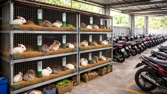 Ide Ternak burung di Area Parkir Motor Rumah Kecil