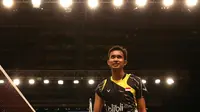 Pebulutangkis tunggal putra Indonesia, Dionysius Hayom Rumbaka, saat bertanding melawan pebulutangkis Korea Selatan, Son Wan Ho, dalam Kejuaraan Dunia Bulutangkis 2015 di Istora Gelora Bung Karno, Senayan, Jakarta. Rabu (12/8/2015). (Bola.com/Arief Bagus)