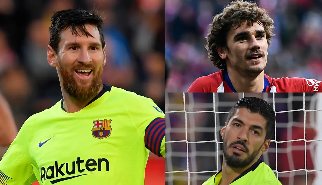 Lionel Messi semakin kokoh di puncak daftar pencetak gol terbanyak la Liga hingga pekan ke-21. Hal tersebut terjadi usai Messi mencetak satu gol saat meladeni tuan rumah Girona. (Kolase foto AFP)