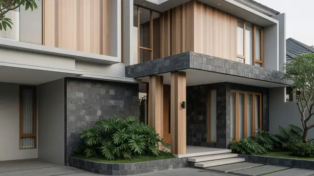 Desain Rumah Minimalis Cat Abu-Abu Putih