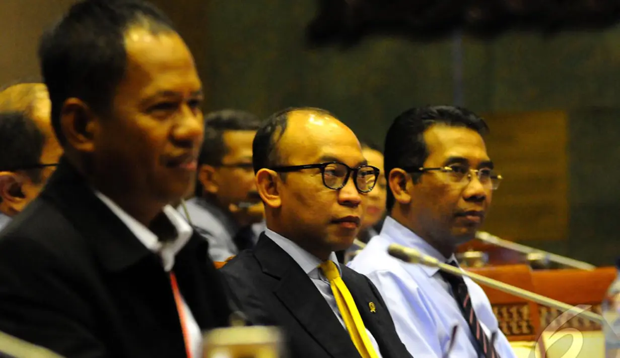 Menteri Keuangan Chatib Basri mengaku akan segera mempersiapkan aturan pelaksanaan terhadap RUU Perasuransian, Jakarta, Senin (15/9/2014) (Liputan6.com/Andrian M Tunay)