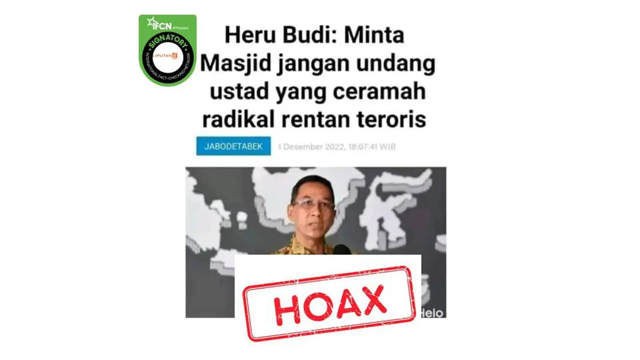 Cek Fakta Heru Budi jangan undang ustad radikal