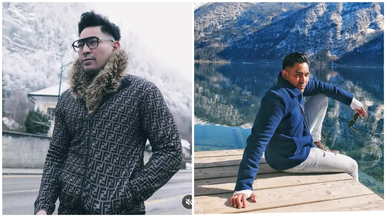 Robby Purba liburan di Austria dan Swiss, pertama kali lihat hujan salju (Foto: Instagram robbypurba)