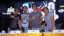 Grup musik Slank saat menghadiri konferensi pers di Colosseum Club, Jakarta, Kamis (19/3/2015). Slank menjadi grup musik yang akan meramaikan ulang tahun acara Stage Empire (Liputan6.com/Faisal R Syam)