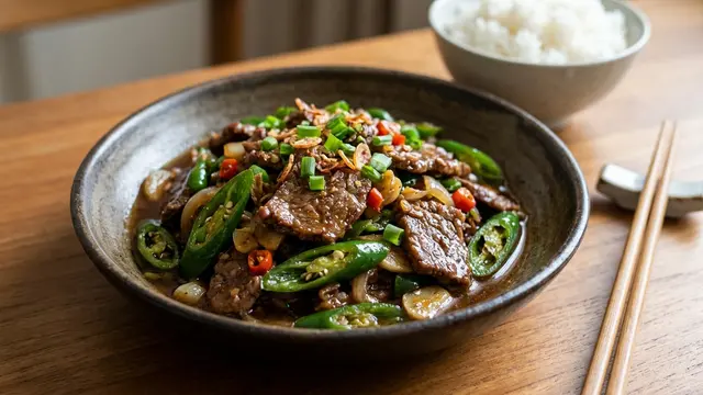 Daging Sapi Cabai Hijau (AI Generated)