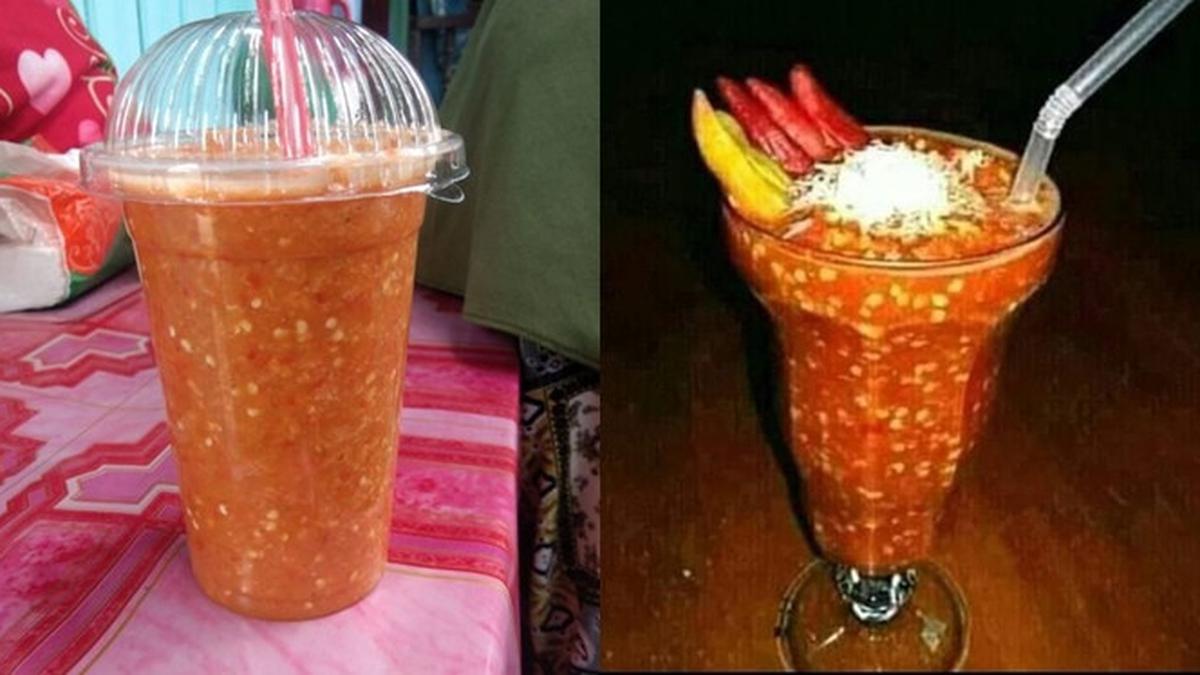 6 Potret Absurd Es dengan Varian Rasa Pedas, Kelewat Unik
