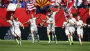 Pemain AS merayakan gol yang dicetak Carli Lloyd. (Reuters/Michael Chow-USA TODAY Sports)