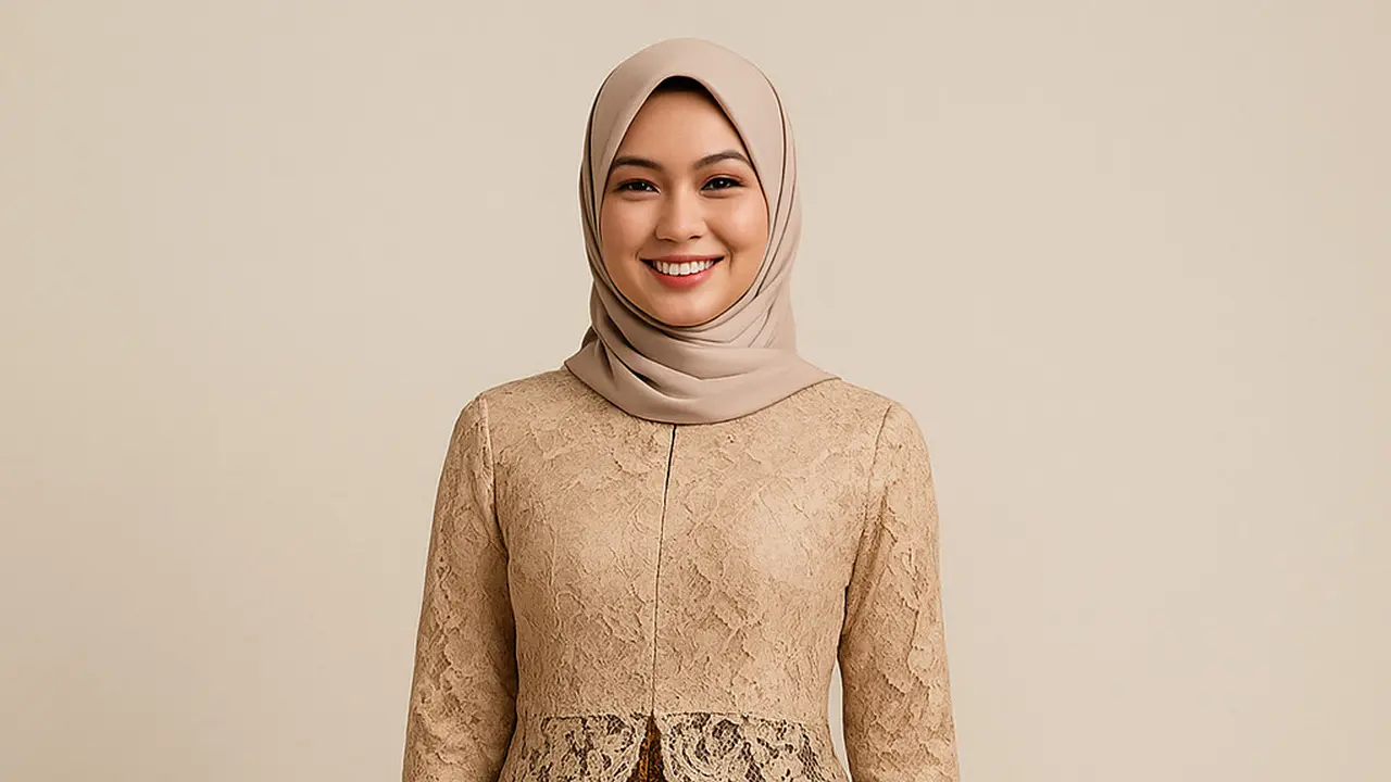 Model Batik Brokat Kombinasi Lengan Panjang Belah Tengah Terbaru 2025/Ilustrasi AI