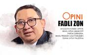 Fadli Zon, Anggota Komisi I DPR RI, Wakil Ketua Umum DPP Partai Gerindra, Wakil Presiden Liga Parlemen Dunia untuk Palestina. (Liputan6.com/Triyasni)
