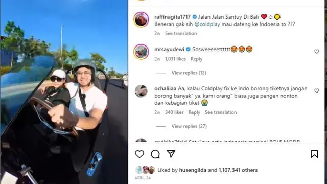 Coldplay Konser di Indonesia, Warganet Pinta Nagita Slavina dan Artis Sultan Lainnya Tak Ikut Nonton